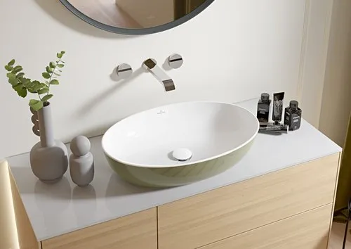Bild von VILLEROY BOCH Artis Aufsatzwaschbecken, 610 x 410 x 130 mm, Sage Green, ohne Überlauf #419861BCS8