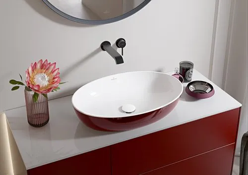 Bild von VILLEROY BOCH Artis Aufsatzwaschbecken, 610 x 410 x 130 mm, Bordeaux, ohne Überlauf #419861BCS9