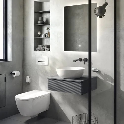 Bild von VILLEROY BOCH Antao Waschbeckenunterschrank, 1 Auszug, 600 x 190 x 500 mm, Front mit Struktur, Anthracite Matt Lacquer / Anthracite Matt Lacquer #K07110GK
