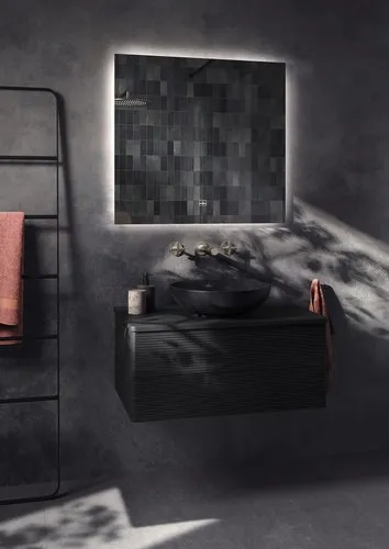 Bild von VILLEROY BOCH Antao Waschbeckenunterschrank, 2 Auszüge, 800 x 360 x 500 mm, Front mit Struktur, Black Matt Lacquer / Black Matt Lacquer #K19110PD