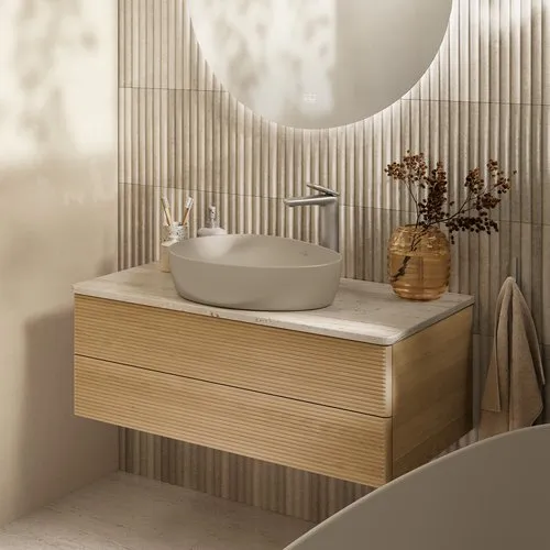 Bild von VILLEROY BOCH Antao Einhebel-Waschtischarmatur erhöht mit Push-Open-Ablaufgarnitur, Brushed Nickel Matt #TVW11100500064