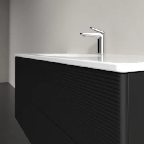 Bild von VILLEROY BOCH Antao Waschbeckenunterschrank, mit Beleuchtung, 2 Auszüge, 1188 x 504 x 493 mm, Front mit Struktur, Black Matt Lacquer #L06100PD