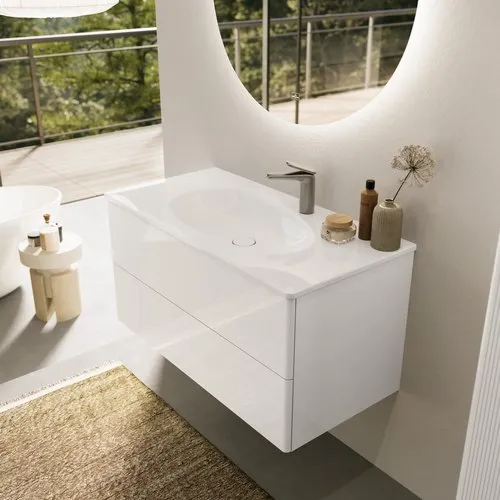 Bild von VILLEROY BOCH Antao Einhebel-Waschtischarmatur mit Push-Open-Ablaufgarnitur, Brushed Nickel Matt #TVW11100300064
