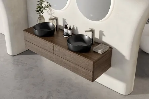 Bild von VILLEROY BOCH Antao Einhebel-Waschtischarmatur erhöht mit Push-Open-Ablaufgarnitur, Brushed Nickel Matt #TVW11100500064