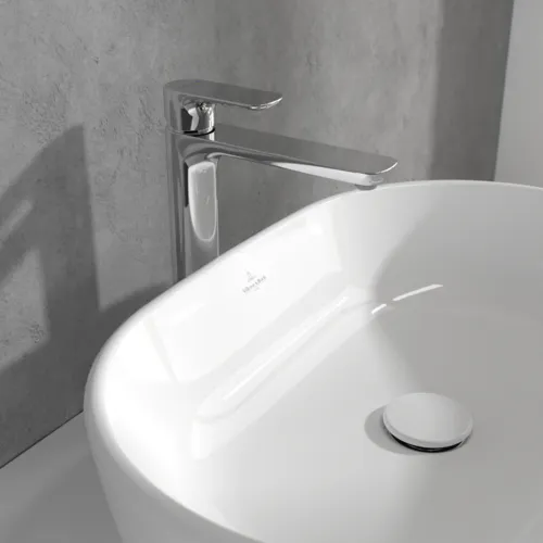 Bild von VILLEROY BOCH O.novo Einhebel-Waschtischarmatur erhöht mit Push-Open-Ablaufgarnitur, Chrom #TVW10410511061