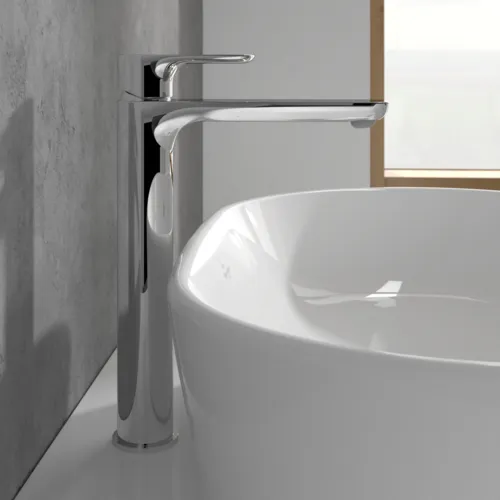 Bild von VILLEROY BOCH O.novo Einhebel-Waschtischarmatur erhöht mit Push-Open-Ablaufgarnitur, Chrom #TVW10410511061