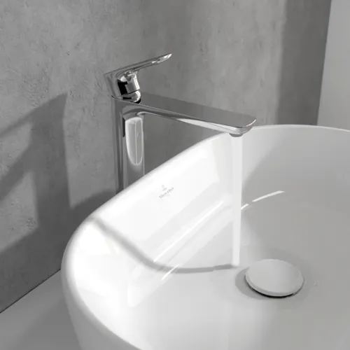 Bild von VILLEROY BOCH O.novo Einhebel-Waschtischarmatur erhöht mit Push-Open-Ablaufgarnitur, Chrom #TVW10410511061