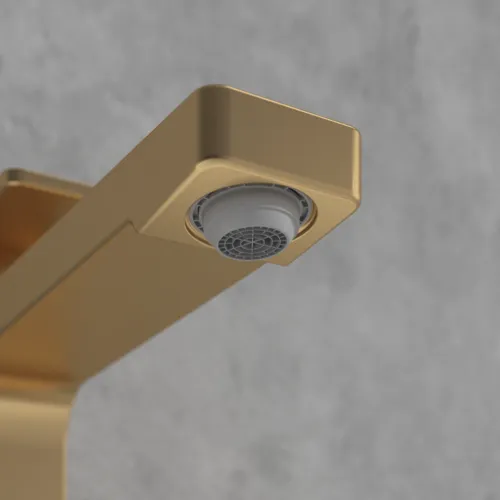 Bild von VILLEROY BOCH Architectura Square Einhebel-Waschtischarmatur erhöht mit Push-Open-Ablaufgarnitur, Brushed Gold #TVW12500200076