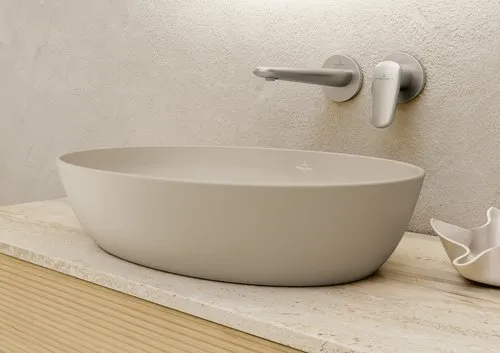 Bild von VILLEROY BOCH Artis Aufsatzwaschbecken, 610 x 410 x 130 mm, Almond CeramicPlus, ohne Überlauf #419861AM