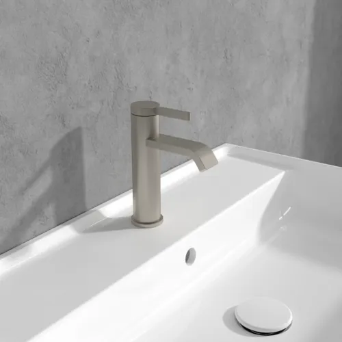 Bild von VILLEROY BOCH Dawn Einhebel-Waschtischarmatur ohne Ablaufgarnitur, Brushed Nickel Matt #TVW10610315264
