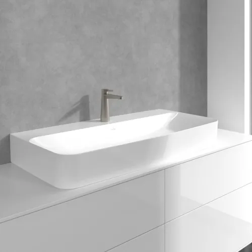 Bild von VILLEROY BOCH Conum Einhebel-Waschtischarmatur ohne Ablaufgarnitur, Brushed Nickel Matt #TVW12700300164