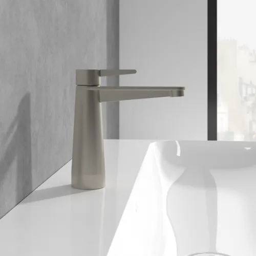 Bild von VILLEROY BOCH Conum Einhebel-Waschtischarmatur ohne Ablaufgarnitur, Brushed Nickel Matt #TVW12700300164