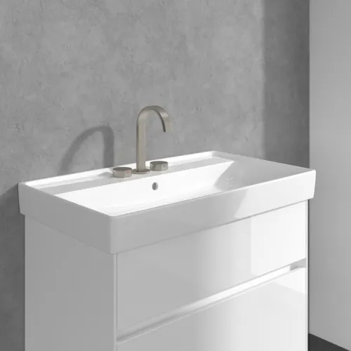 VILLEROY BOCH Dawn Dreiloch-Waschtischarmatur ohne Ablaufgarnitur, Brushed Nickel Matt #TVZ10600500064, Bild 6