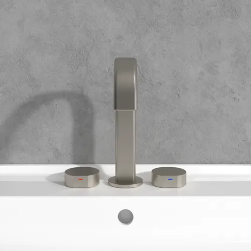 VILLEROY BOCH Dawn Dreiloch-Waschtischarmatur ohne Ablaufgarnitur, Brushed Nickel Matt #TVZ10600500064, Bild 4