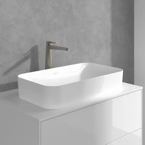 Bild von VILLEROY BOCH Conum Einhebel-Waschtischarmatur erhöht mit Push-Open-Ablaufgarnitur, Brushed Nickel Matt #TVW12700500064