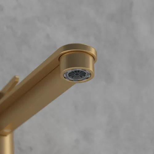 Bild von VILLEROY BOCH Conum Einhebel-Waschtischarmatur erhöht mit Push-Open-Ablaufgarnitur, Brushed Gold #TVW12700500076