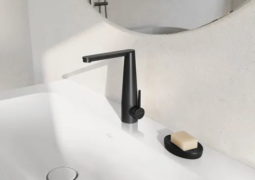 Bild von VILLEROY BOCH Conum Einhebel-Waschtischarmatur mit Push-Open-Ablaufgarnitur, Matt Black #TVW127004000K5