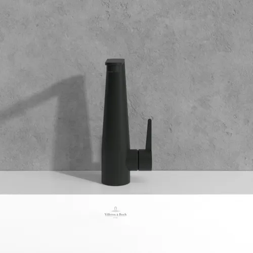 Bild von VILLEROY BOCH Conum Einhebel-Waschtischarmatur mit Push-Open-Ablaufgarnitur, Matt Black #TVW127004000K5