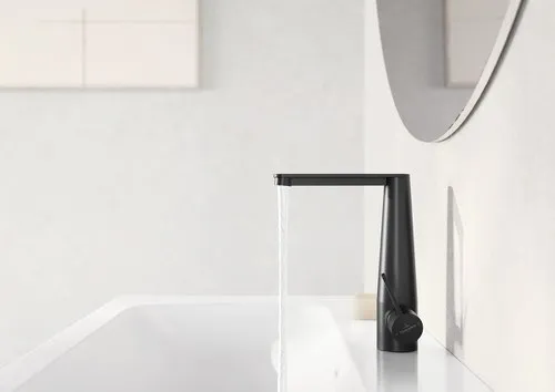 Bild von VILLEROY BOCH Conum Einhebel-Waschtischarmatur mit Push-Open-Ablaufgarnitur, Matt Black #TVW127004000K5