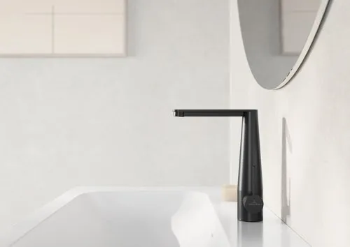 Bild von VILLEROY BOCH Conum Einhebel-Waschtischarmatur mit Push-Open-Ablaufgarnitur, Matt Black #TVW127004000K5