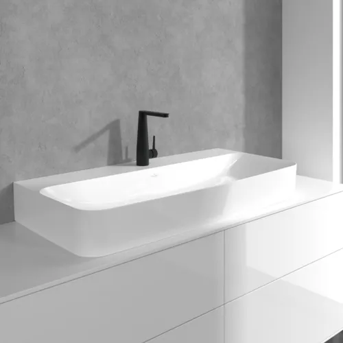 Bild von VILLEROY BOCH Conum Einhebel-Waschtischarmatur mit Push-Open-Ablaufgarnitur, Matt Black #TVW127004000K5