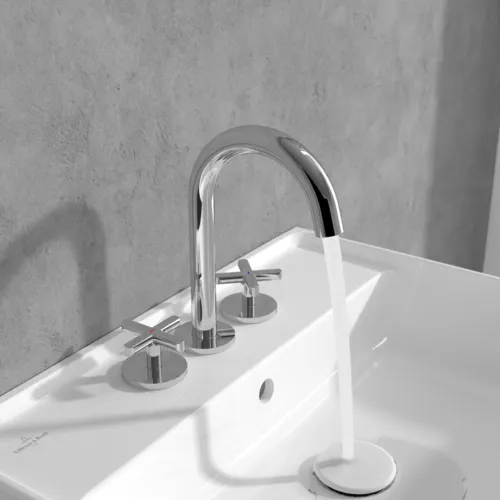 VILLEROY BOCH Loop & Friends Dreiloch-Waschtischarmatur ohne Ablaufgarnitur, Chrom #TVZ10600900061, Bild 7