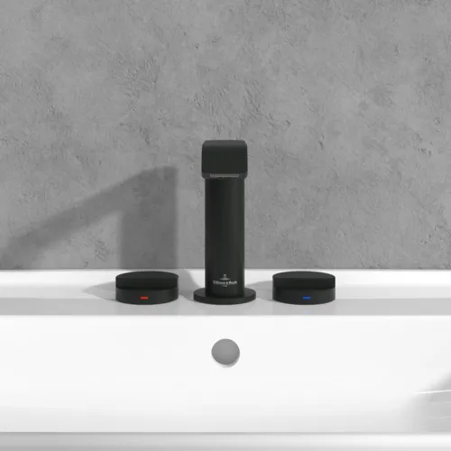 Bild von VILLEROY BOCH Dawn Dreiloch-Waschtischarmatur ohne Ablaufgarnitur, Matt Black #TVZ106001000K5