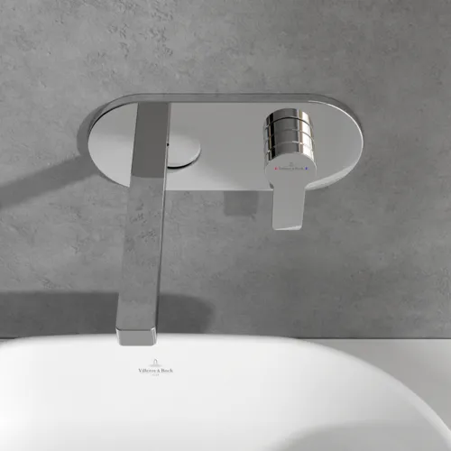 Bild von VILLEROY BOCH Architectura Einhebel-Waschtischarmatur mit Push-Open-Ablaufgarnitur, Chrom #TVW10311211061