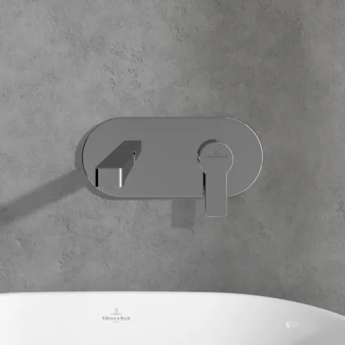 Bild von VILLEROY BOCH Architectura Einhebel-Waschtischarmatur mit Push-Open-Ablaufgarnitur, Chrom #TVW10311211061
