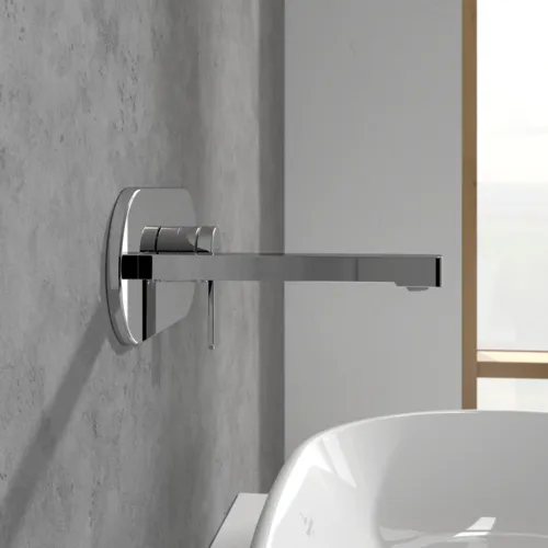 Bild von VILLEROY BOCH Architectura Einhebel-Waschtischarmatur mit Push-Open-Ablaufgarnitur, Chrom #TVW10311211061