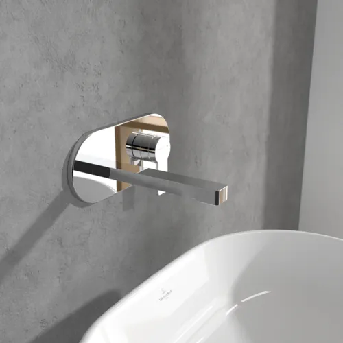 Bild von VILLEROY BOCH Architectura Einhebel-Waschtischarmatur mit Push-Open-Ablaufgarnitur, Chrom #TVW10311211061