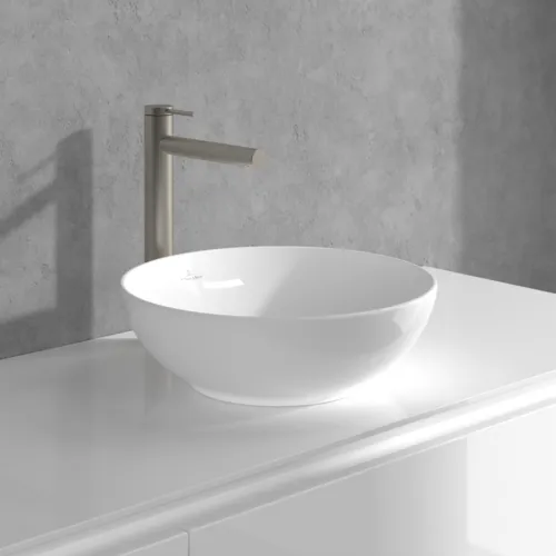 Bild von VILLEROY BOCH Loop & Friends Einhebel-Waschtischarmatur erhöht ohne Ablaufgarnitur, Brushed Nickel Matt #TVW10610615364
