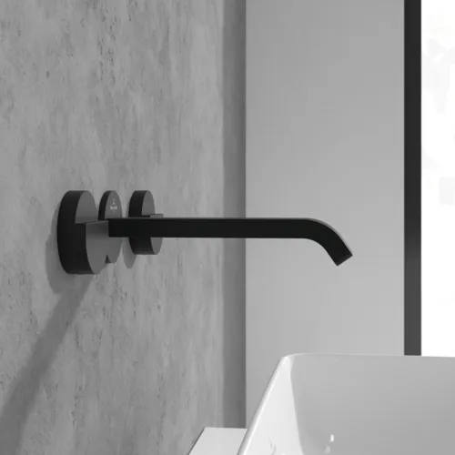 VILLEROY BOCH Dawn Dreiloch-Waschtischarmatur ohne Ablaufgarnitur, Matt Black #TVZ106002000K5, Bild 3