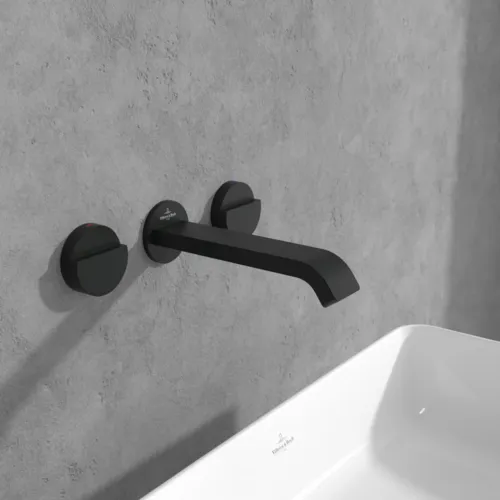 VILLEROY BOCH Dawn Dreiloch-Waschtischarmatur ohne Ablaufgarnitur, Matt Black #TVZ106002000K5, Bild 2