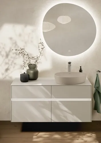 Bild von VILLEROY BOCH Antao Einhebel-Waschtischarmatur erhöht mit Push-Open-Ablaufgarnitur, Brushed Nickel Matt #TVW11100500064