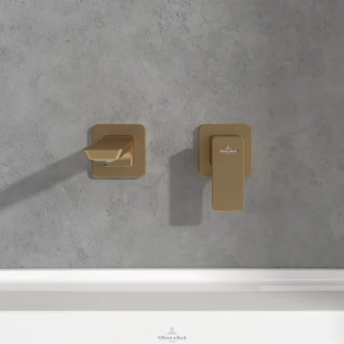 Bild von VILLEROY BOCH Subway 3.0 Einhebel-Waschtischarmatur ohne Ablaufgarnitur, Brushed Gold #TVW11200700076