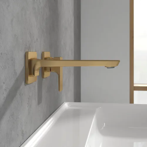 Bild von VILLEROY BOCH Subway 3.0 Einhebel-Waschtischarmatur ohne Ablaufgarnitur, Brushed Gold #TVW11200700076