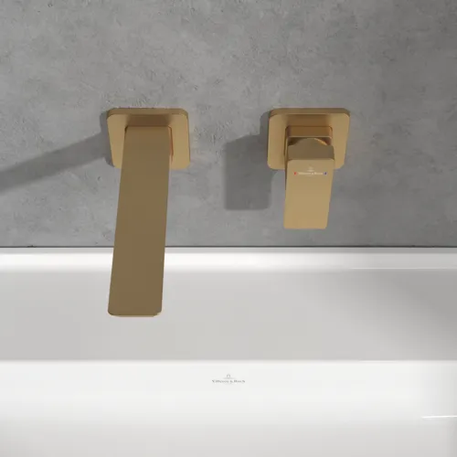 Bild von VILLEROY BOCH Subway 3.0 Einhebel-Waschtischarmatur ohne Ablaufgarnitur, Brushed Gold #TVW11200700076