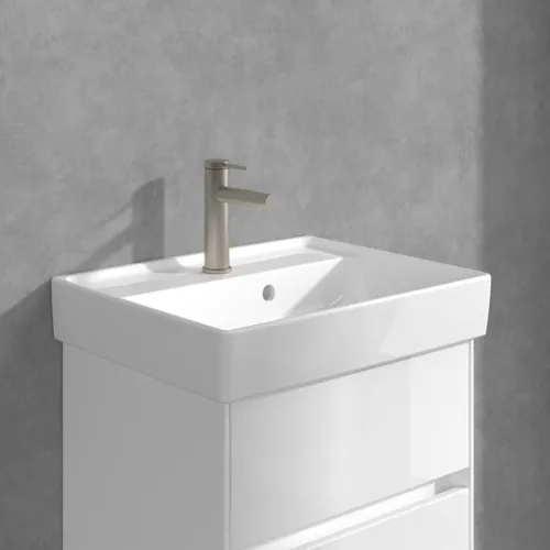 Bild von VILLEROY BOCH Loop & Friends Einhebel-Waschtischarmatur ohne Ablaufgarnitur, Brushed Nickel Matt #TVW10610315364