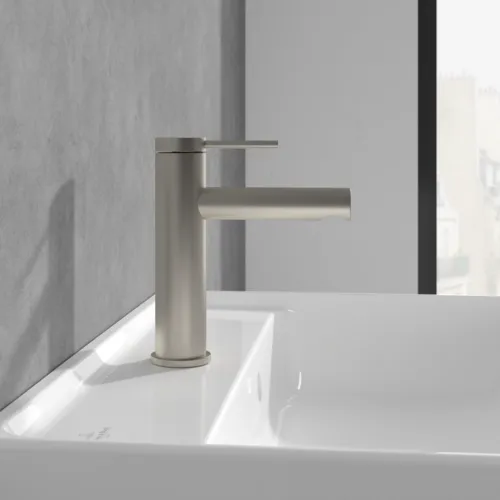 Bild von VILLEROY BOCH Loop & Friends Einhebel-Waschtischarmatur ohne Ablaufgarnitur, Brushed Nickel Matt #TVW10610315364