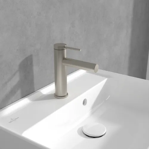 Bild von VILLEROY BOCH Loop & Friends Einhebel-Waschtischarmatur ohne Ablaufgarnitur, Brushed Nickel Matt #TVW10610315364