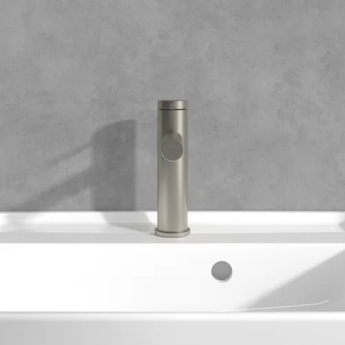 Bild von VILLEROY BOCH Loop & Friends Einhebel-Waschtischarmatur ohne Ablaufgarnitur, Brushed Nickel Matt #TVW10610315364