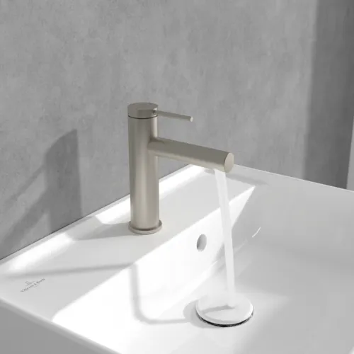 Bild von VILLEROY BOCH Loop & Friends Einhebel-Waschtischarmatur ohne Ablaufgarnitur, Brushed Nickel Matt #TVW10610315364