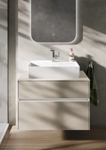 Bild von VILLEROY BOCH Collaro Waschbeckenunterschrank, mit Beleuchtung, 2 Auszüge, 800 x 548 x 500 mm, Cashmere Grey / Cashmere Grey #C069B0VN