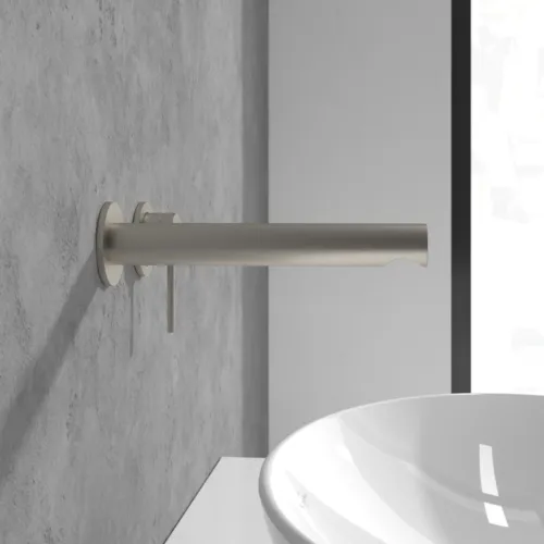 Bild von VILLEROY BOCH Loop & Friends Einhebel-Waschtischarmatur ohne Ablaufgarnitur, Brushed Nickel Matt #TVZ10601000064