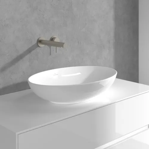 Bild von VILLEROY BOCH Loop & Friends Einhebel-Waschtischarmatur ohne Ablaufgarnitur, Brushed Nickel Matt #TVZ10601000064