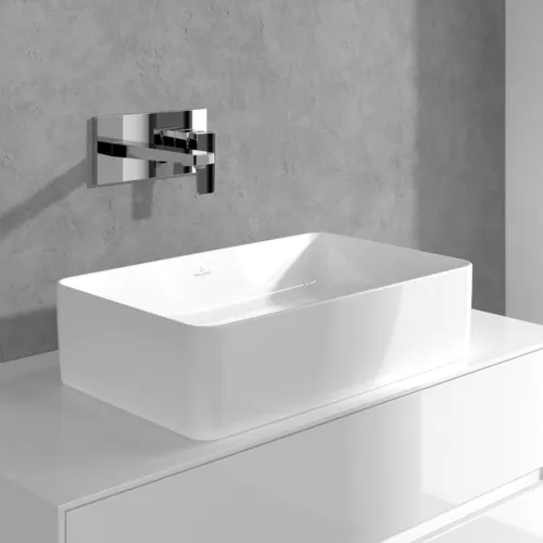 Bild von VILLEROY BOCH Architectura Square Einhebel-Waschtischarmatur mit Push-Open-Ablaufgarnitur, Chrom #TVW12500300061