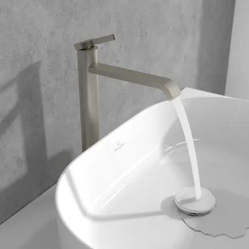 Bild von VILLEROY BOCH Dawn Einhebel-Waschtischarmatur erhöht ohne Ablaufgarnitur, Brushed Nickel Matt #TVW10610615264