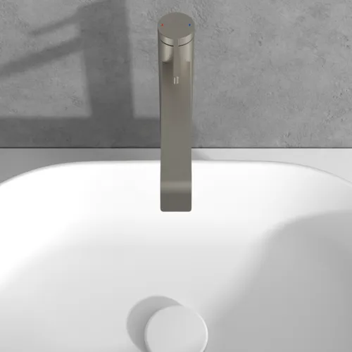 Bild von VILLEROY BOCH Dawn Einhebel-Waschtischarmatur erhöht ohne Ablaufgarnitur, Brushed Nickel Matt #TVW10610615264