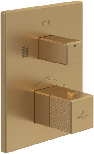Obrázek VILLEROY BOCH Mettlach Concealed thermostat with two function volume control, Brushed Gold #TVS12600300076